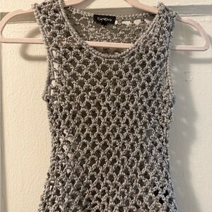 Bebe Gray Cut Out Tank Top